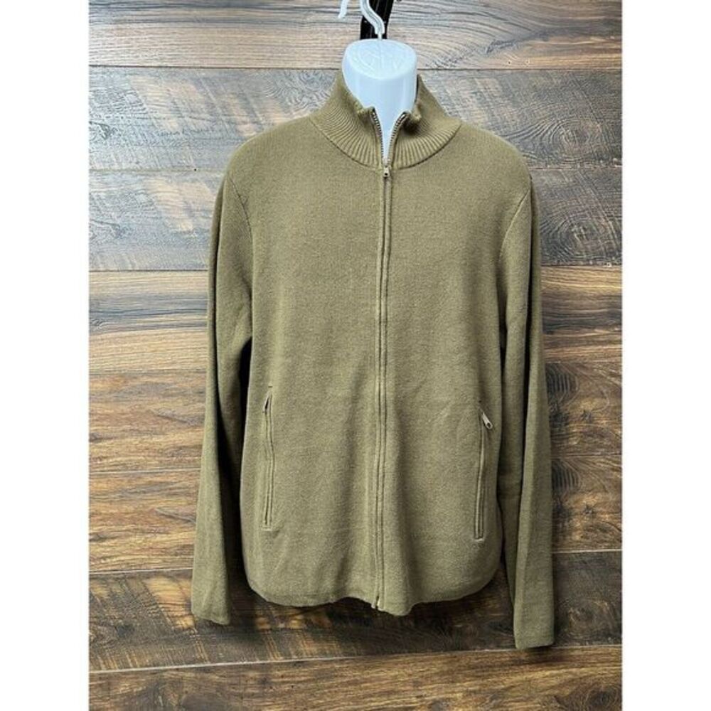 BDG Black Zip Up Plain Cotton Blend Turtle Neck Long Sleeve Sweater Adult Size L